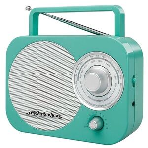 Turquoise Retro AM/FM Radio. With batteries